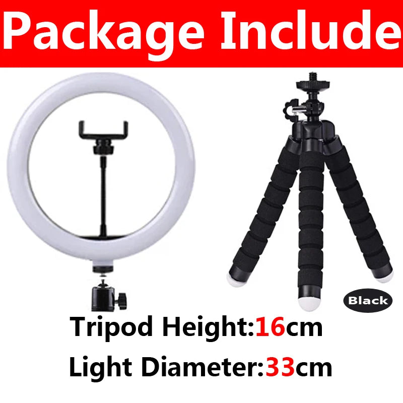 10 inch LED Selfie Ring Light Dimmable Photography Fill Lamp with Mini tripod for Phone Tiktok Live Video Photo Studio Ringlight - Stardrop Supply Co