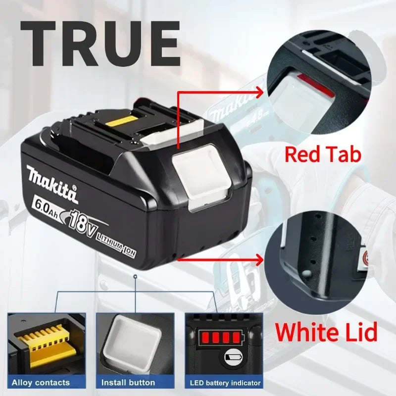 100% NEW Original Makita 18V 6.0Ah battery, for Makita BL1830 BL1830B BL1840 BL1840B BL1850 BL1850B model power tools battery - Stardrop Supply Co