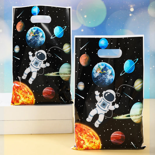 10/25/50Pcs Cartoon Outer Space Astronaut Theme Party Gift Packing Bag Candy Cake Pouch Bag for Kids Happy Birthday Party Favors - Stardrop Supply Co
