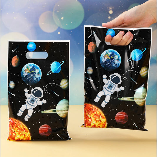 10/25/50Pcs Cartoon Outer Space Astronaut Theme Party Gift Packing Bag Candy Cake Pouch Bag for Kids Happy Birthday Party Favors - Stardrop Supply Co