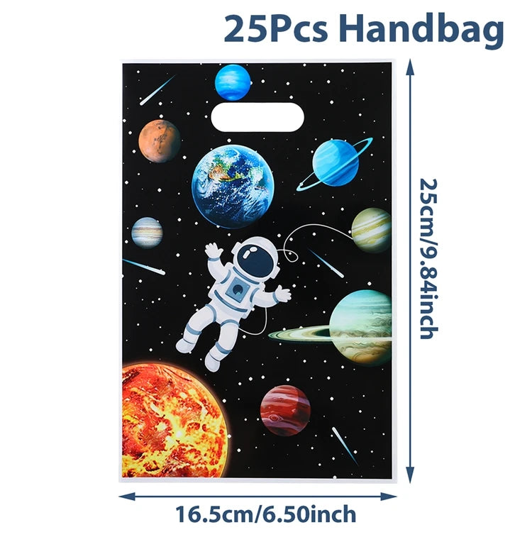 10/25/50Pcs Cartoon Outer Space Astronaut Theme Party Gift Packing Bag Candy Cake Pouch Bag for Kids Happy Birthday Party Favors - Stardrop Supply Co