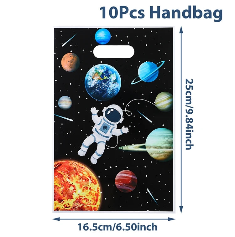 10/25/50Pcs Cartoon Outer Space Astronaut Theme Party Gift Packing Bag Candy Cake Pouch Bag for Kids Happy Birthday Party Favors - Stardrop Supply Co