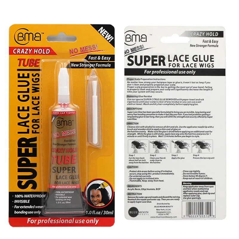 0.5OZ Bmb Super Lace Glue Adhesive Waterproof Super Hold Lace Front Wig Glue Wig Accessories Makeup Tools for Toupee - Stardrop Supply Co