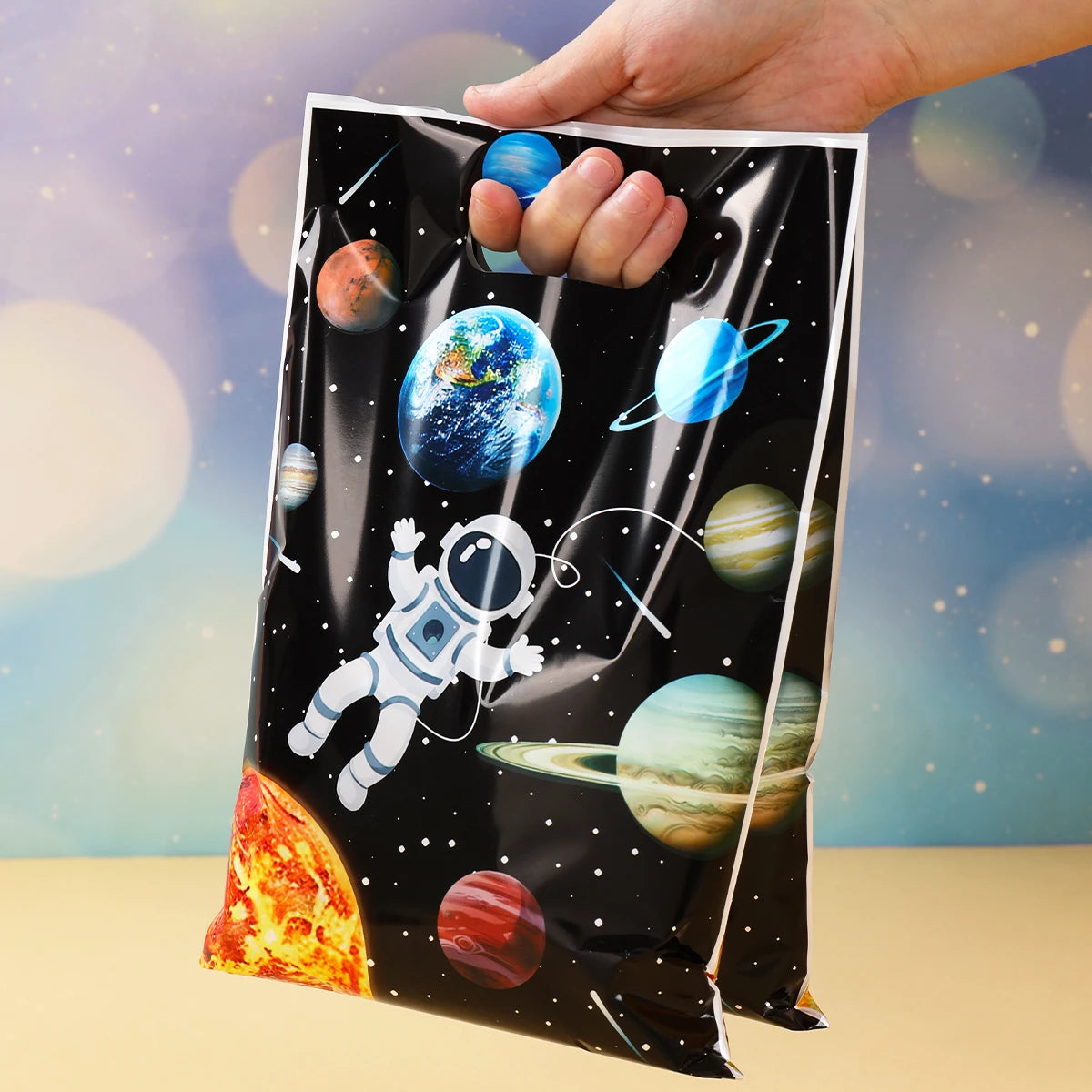 10/25/50Pcs Cartoon Outer Space Astronaut Theme Party Gift Packing Bag Candy Cake Pouch Bag for Kids Happy Birthday Party Favors - Stardrop Supply Co